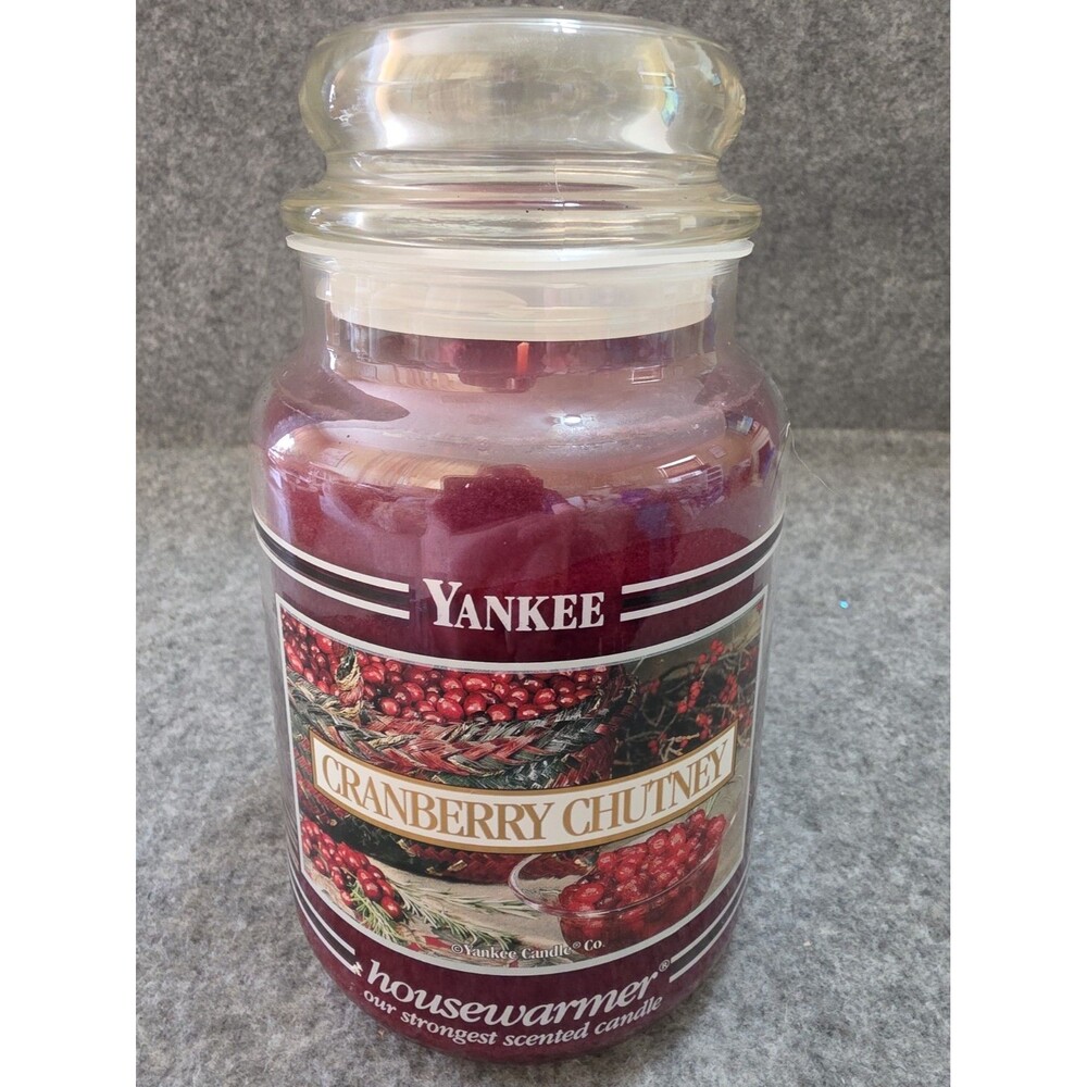 Yankee Candle Cranberry Chutney Black Band 22oz Jar With Lid Brand NEW.